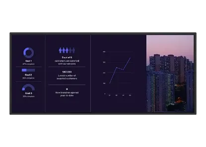 Picture of Commbox (Cbih105) Premium 105" Widescreen (21:9) Touchscreen With Windows 10 Pro, Perfect For Microsoft Teams Room. Comes With Windows 10 Pro Licence And Micros