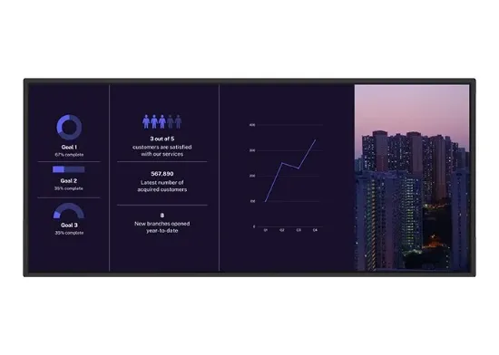 Picture of Commbox (Cbih105) Premium 105" Widescreen (21:9) Touchscreen With Windows 10 Pro, Perfect For Microsoft Teams Room. Comes With Windows 10 Pro Licence And Micros